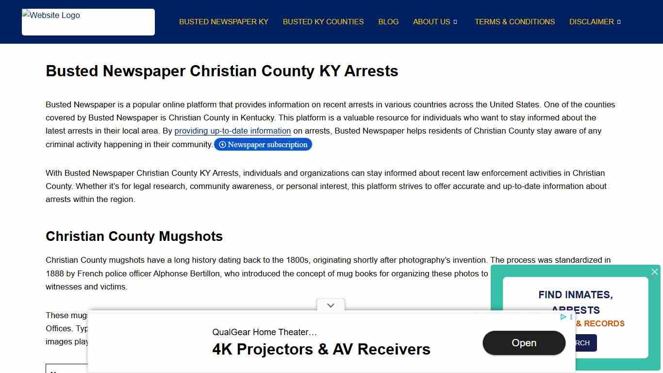 Busted Newspaper Christian County KY Arrests